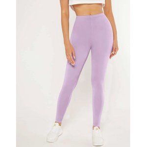 SHEIN BASICS Solid Elastic Waist Leggings in Lilac Purple Size L - NWT